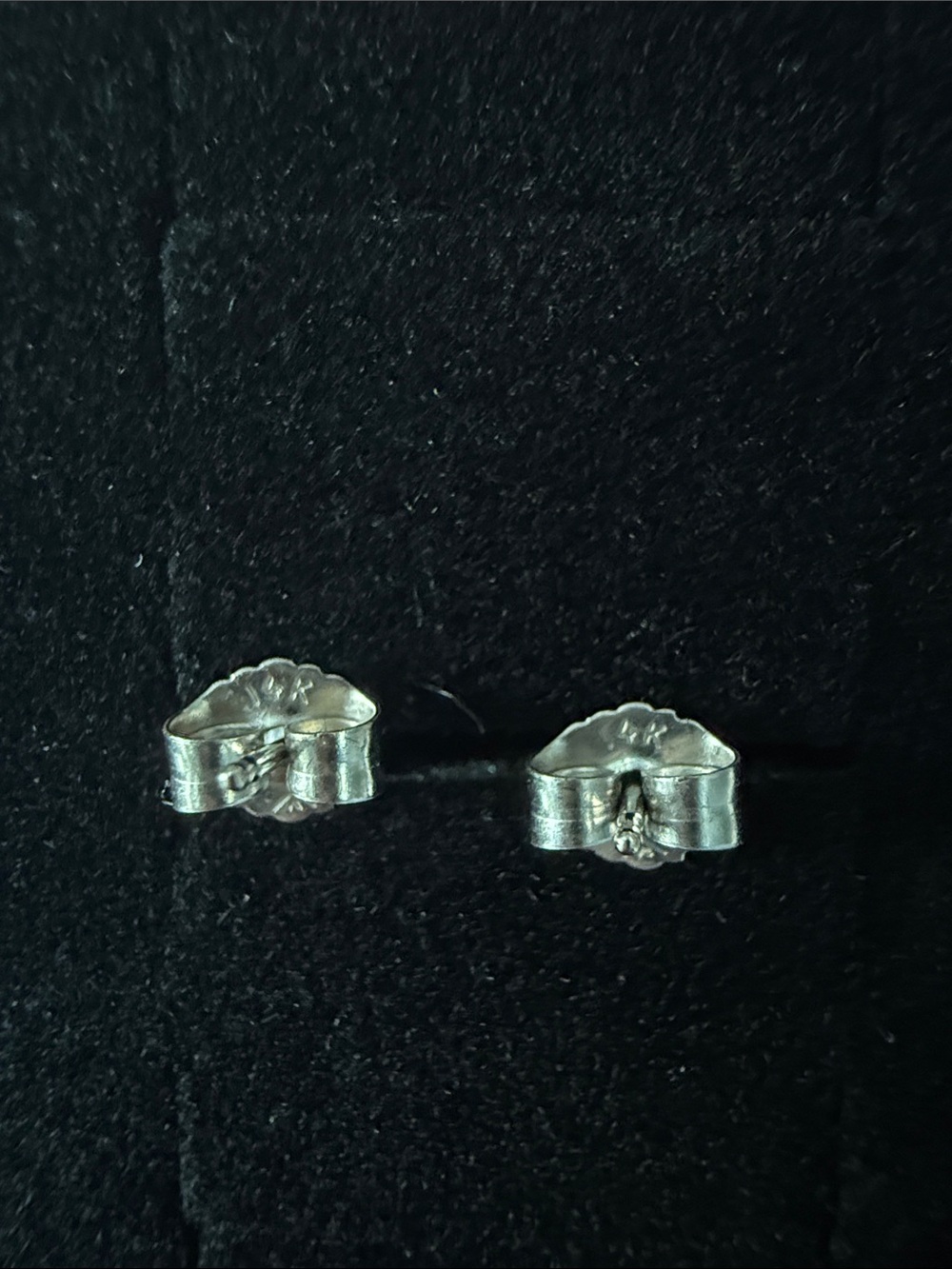 14k White Gold Bold Studs - Picture 2 of 3